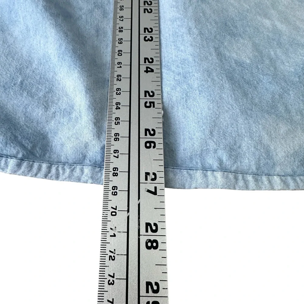 Levis‎ Mens Acid Wash Denim Button Down Shirt Light Blue Cloud Sky Wash Medium